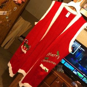 Christmas long sweater vest
